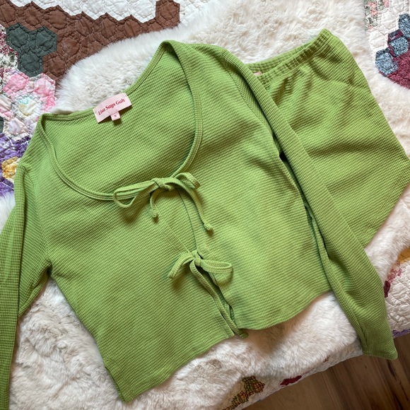 Lisa Says Gah Tops - Lisa Says Gah waffle knit set